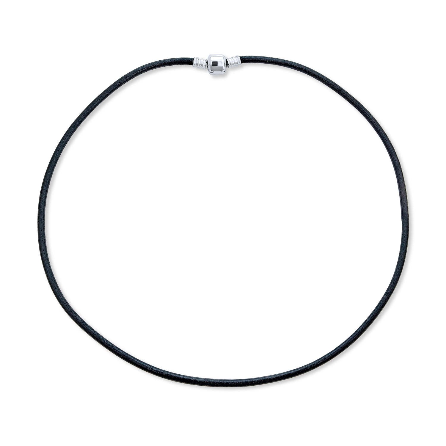 316L Stainless Steel Whistle Black Cord Necklace, 20 inch Black Cord, Men's, White