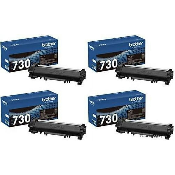 Genuine Black Toner Cartridge 4-Pack, TN730, Replacement Black Toner, Page Yield Up To 1,200 Pages Each