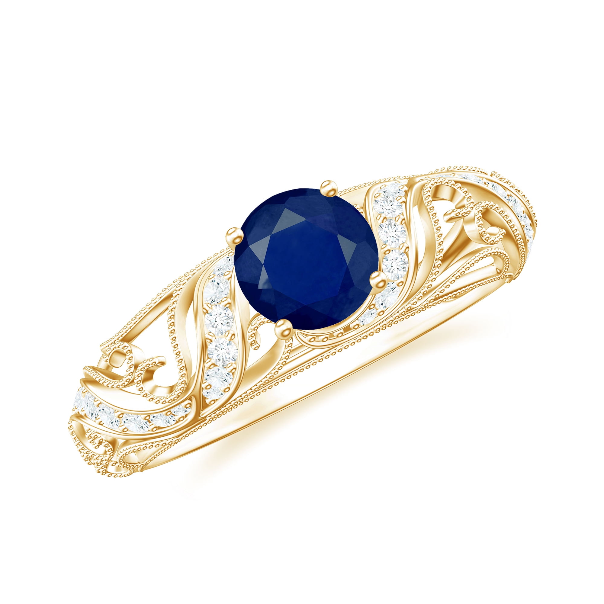 Genuine Blue Sapphire Halo Diamond Ring. Sapphire Engagement Ring.  Statement Ring. Anniversary Gift. - Etsy