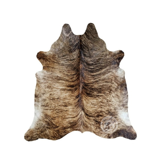 Genuine Brindle Cowhide Rug Large Size 6 x 7-8 ft. 180 x 240 cm