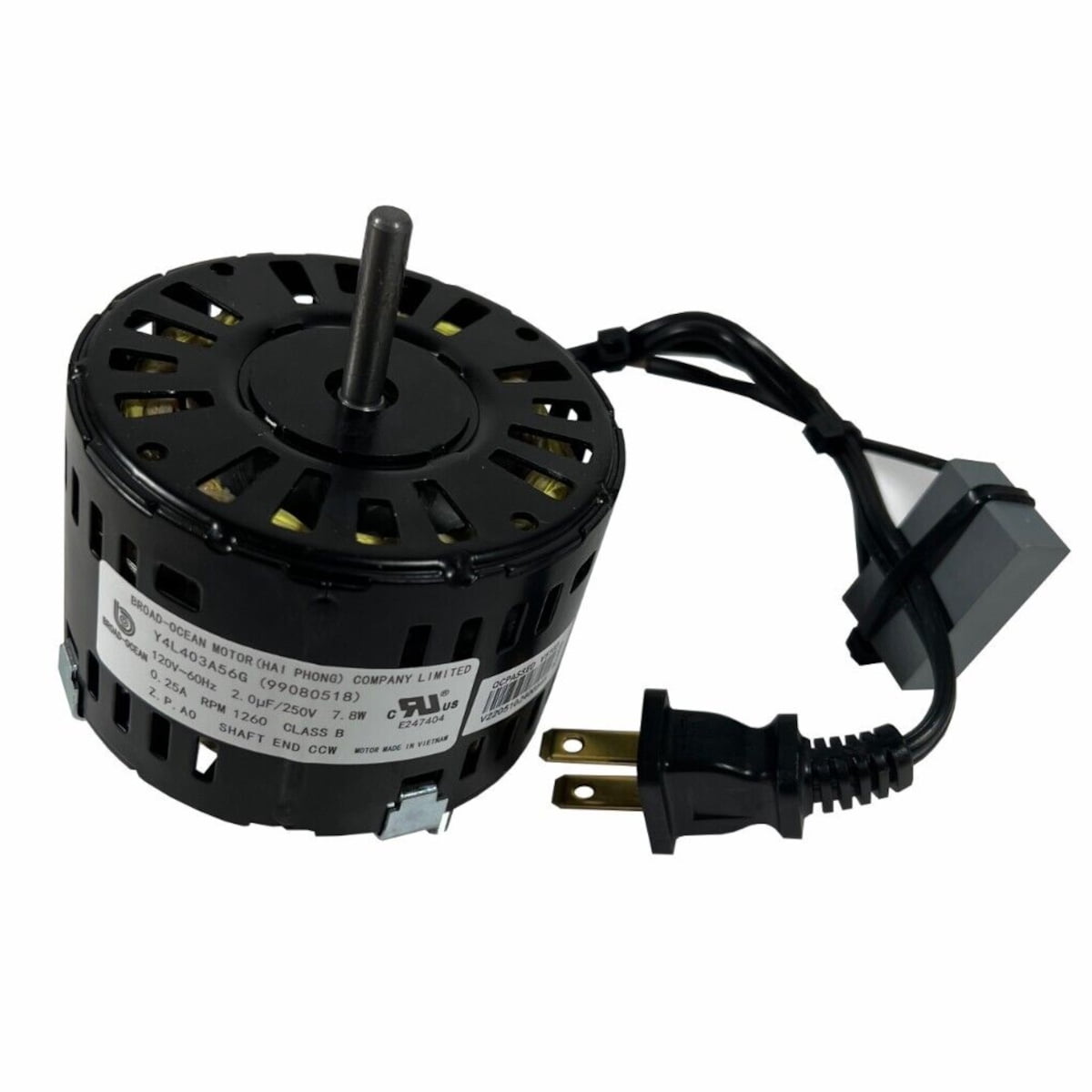 Condenser Fan Motor HB38GR219 - 1/5 HP, 1100 RPM, 208/230V Replacement For Carrier, Payne, Bryant Units