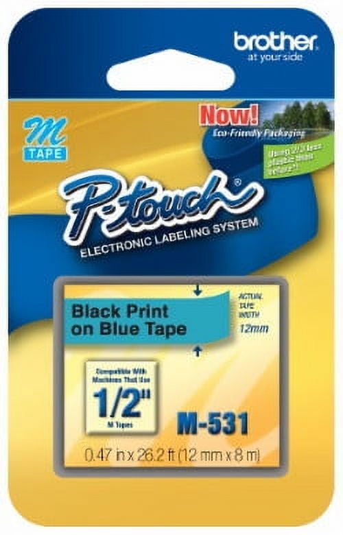 Brother TC22 Tape 2-Pack - 1/2 Inch Blue On White Label Tape For PT-10 Label Maker - View #3