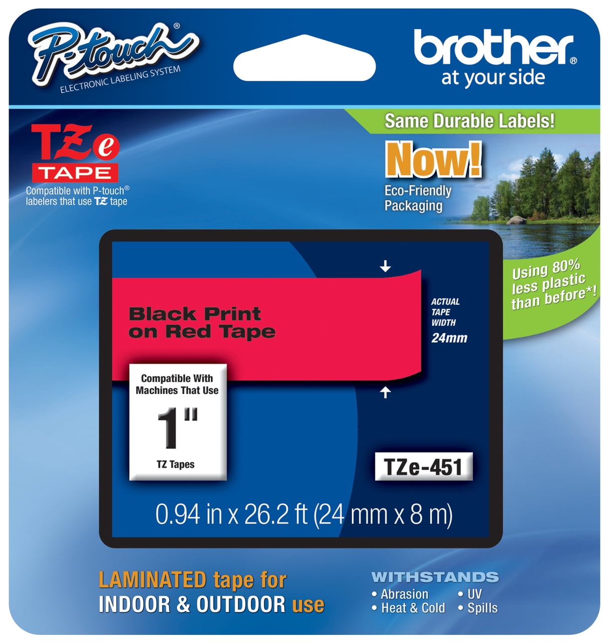Brother P-Touch Compatible Label Tape - Black On White Security Laminated 9mm X 8m Tape For Organizing - View #2