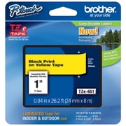 Genuine Brother 1" (24mm) Black on Yellow TZe P-touch Tape for Brother PT-9500PC, PT9500PC Label Maker