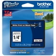 thumbnail image 1 of Genuine Brother 1/4" (6mm) White on Black TZe P-touch Tape for Brother PT-1170S, PT1170S Label Maker, 1 of 1