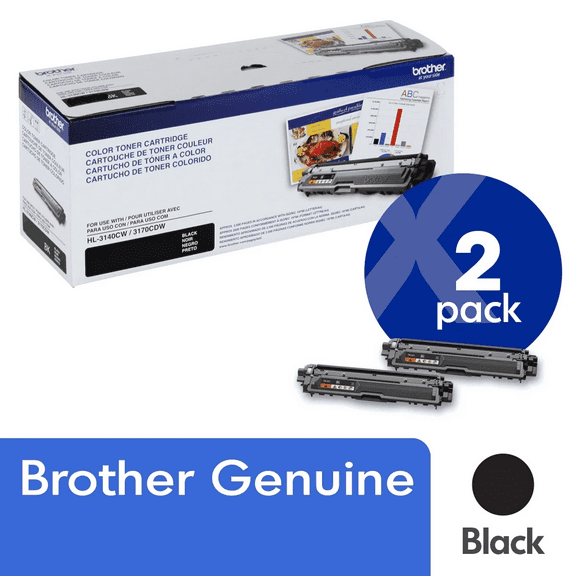 Genuine Brother HL-3170CDW 2-Pack Black Toner Cartridges for Brother HL3170CDW / 3170CDW