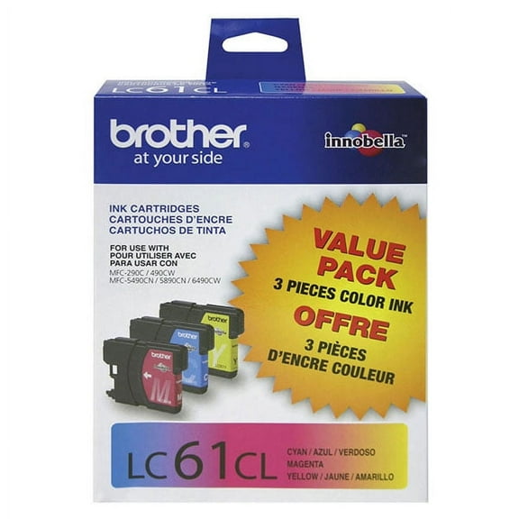 Genuine Brother LC-61 Standard Yield Ink Cartridge Set Colors Only (CMY)