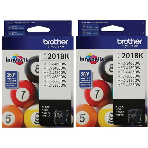 Genuine Brother LC201BK Black Ink (2 pack)