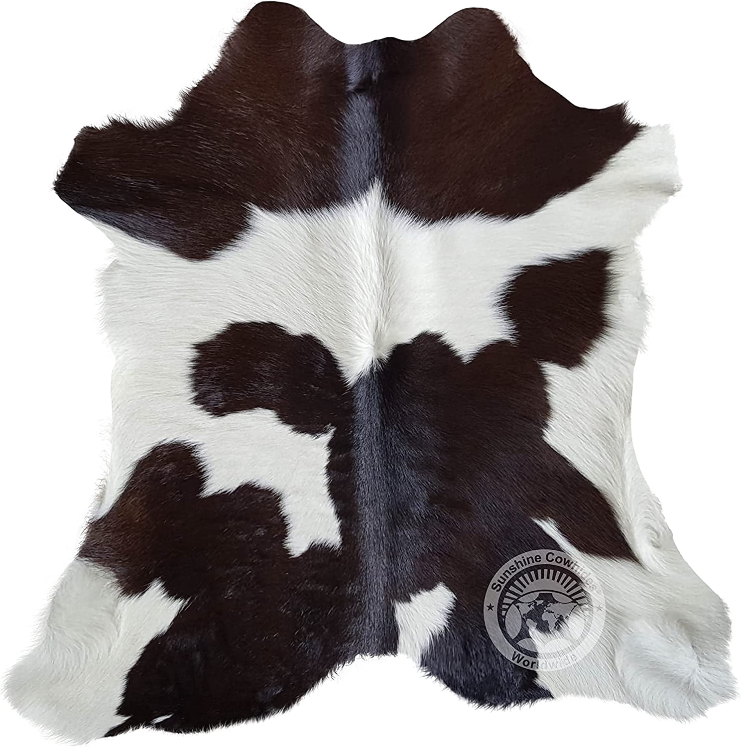 2' x 3' Natural Black and White Calfskin Area Rug