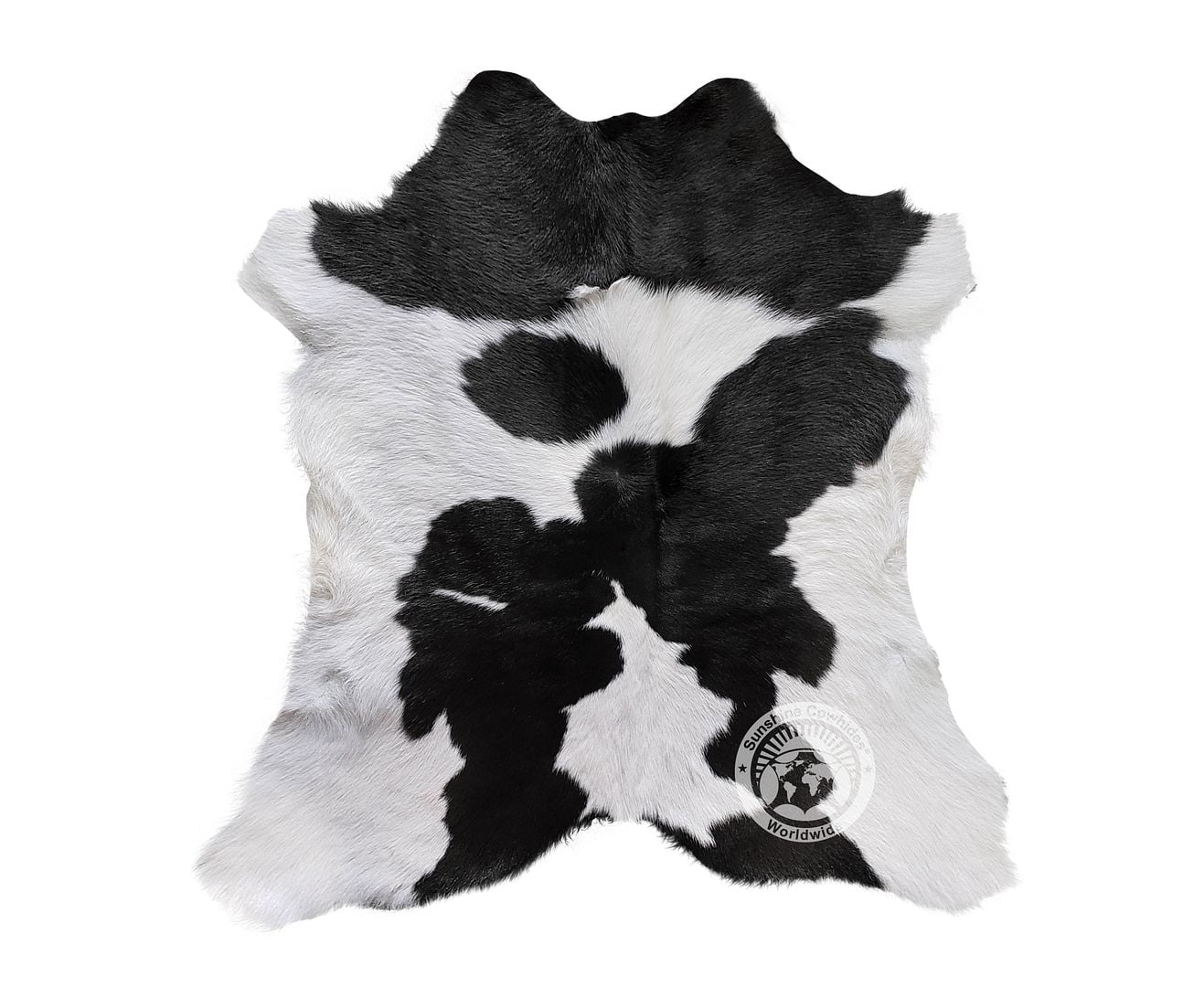 Genuine Calfskin Black and White Calf Hide Cow Skin Cowhide Rug Leather ...