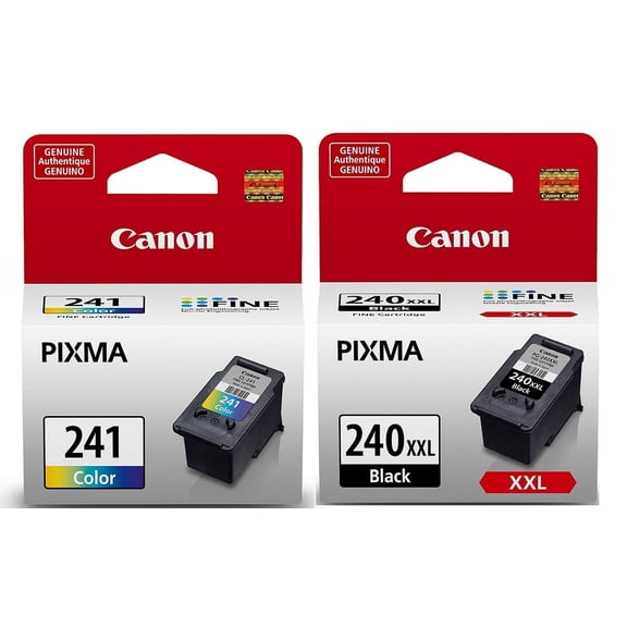 Genuine Canon PG-240  Extra High Capacity XXL Black Ink Cartridge (5204B001) + Canon CL-241 Color Ink Cartridge (5209B001)