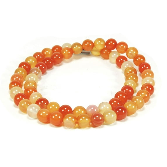 Genuine Carnelian Necklace for Women Carnelian jewelry for Men Orange Healing Crystal Beaded Necklace | Promotes Vitality and Confidence | 6mm Bead Diameter, 17 inch