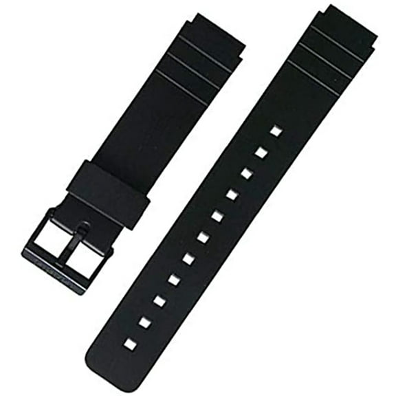 Genuine Casio, Black, Black Buckle, Resin, 16mm, Regular Length 70605530