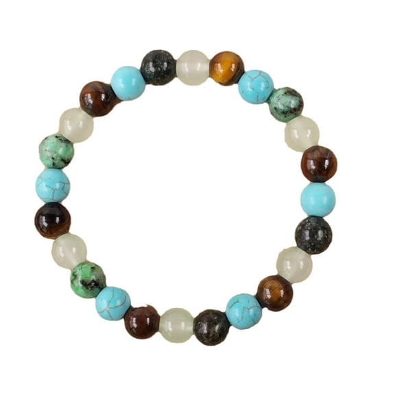 Genuine Chakra Healing Natural Stone Charm Bracelet, Handcrafted Love Natural Stone Bracelet for Men or Women