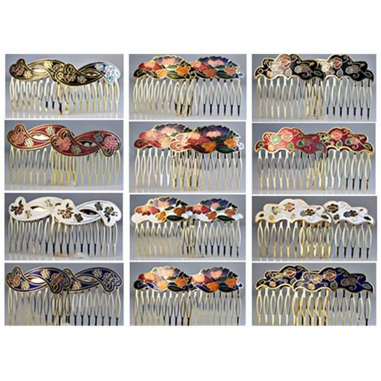 Genuine Cloisonne Hair Combs Set