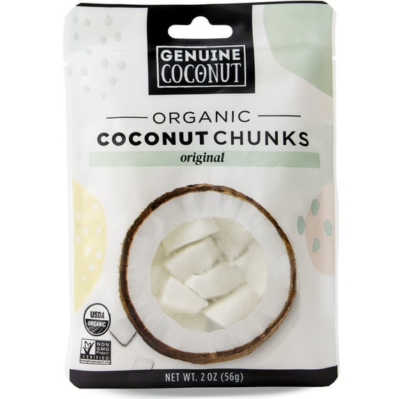 Genuine Coconut Refrigerated Fresh Organic Coconut Chunks, Original, 2 oz