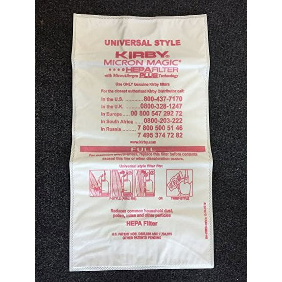 Genuine Compatible with Kirby Micron Magic Micro Allergen Plus HEPA Vacuum Filter Bags Single Ba