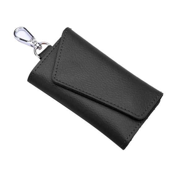 Genuine Cowhide Car Key Case,Men Luxury Home Key Holder Wallet,Glossy Smooth Anti-Scratch Key Pouch,Waterproof Durable Leather Key Organizer,Multi-Functional Business Daily Key Bag