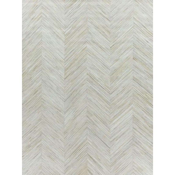 Cowhaide Rug Genuine Cowhide Leather Chevron Patchwork Area Rug 9 x 12 ft, Ivory ...
