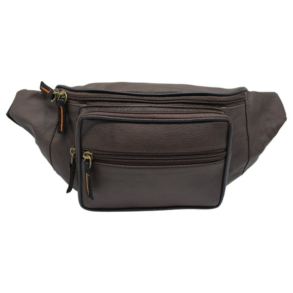 Genuine Cowhide Leather Fanny Pack Waist Bag Multifunction Hip Bum Bag Travel Pouch for Men and Women