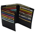 thumbnail image 1 of Genuine Cowhide Leather Thick Large Black Euro Bifold Hipster Mens Wallet AH-92, 1 of 9