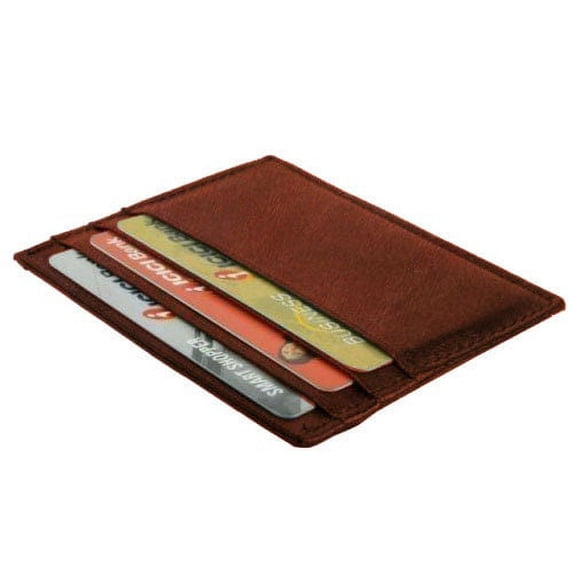 Genuine Cowhide Leather Thin Men's Wallet Front Pocket Card Case Bill Fold Ultra Thin