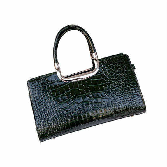 Genuine Cowhide Leather Women Satchel,Crocodile Embossed Crossbody Shoulder Handbag