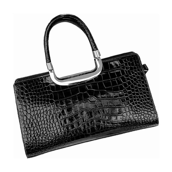 Genuine Cowhide Leather Women Satchel,Crocodile Embossed Crossbody Shoulder Handbag