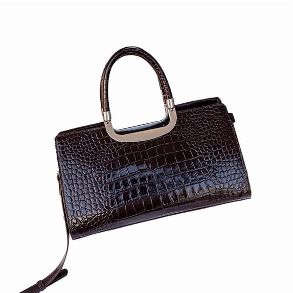 Genuine Cowhide Leather Women Satchel,Crocodile Embossed Crossbody Shoulder Handbag