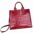 thumbnail image 1 of Genuine Cowhide Leather Women Tote Bag,Crocodile Embossed Crossbody Shoulder Purse, Purse for Work, 1 of 8