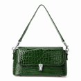 thumbnail image 1 of Genuine Cowhide Leather Women's Crocodile Embossed Shoulder Bag, Flap Crossbody Satchel Purse, 1 of 7