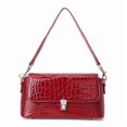 thumbnail image 1 of Genuine Cowhide Leather Women's Crocodile Embossed Shoulder Bag, Flap Crossbody Satchel Purse, 1 of 10