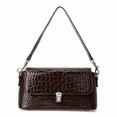 thumbnail image 1 of Genuine Cowhide Leather Women's Crocodile Embossed Shoulder Bag, Flap Crossbody Satchel Purse, 1 of 8