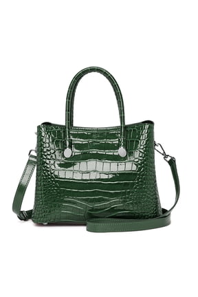 Genuine Cowhide Leather Women's Crocodile Embossed Tote Bag, Top Handle Crossbody Shoulder Purse
