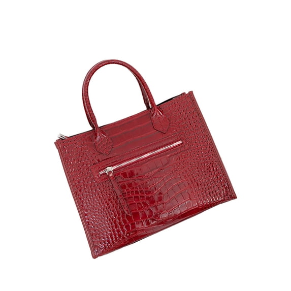 Genuine Cowhide Leather Women's Crocodile Embossed Tote Bag, Top Handle Crossbody Shoulder Purse