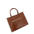 thumbnail image 1 of Genuine Cowhide Leather Women's Crocodile Embossed Tote Bag, Top Handle Crossbody Shoulder Purse, 1 of 8