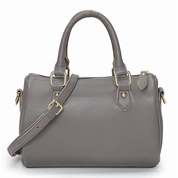 Genuine Leather Cowhide Boston Bag, Women's Mini Handbag, Crossbody Shoulder Bag
