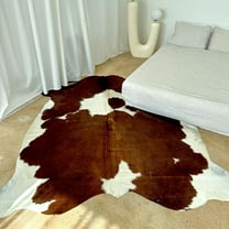 Genuine Cowhide Rug - Natural Leather Hide Rugs for Living Room & Area Rug for Bedroom - Real Cowhide Rug for Rustic Home Decor - Authentic Brown & White Cowhide Rugs Collection