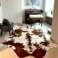 thumbnail image 1 of Genuine Cowhide Rug - Natural Leather Hide Rugs for Living Room & Area Rug for Bedroom - Real Cowhides Rug for Rustic Home Decor - Chromatic Brown & White Cowhide Rugs, 6x6-7ft, 1 of 9