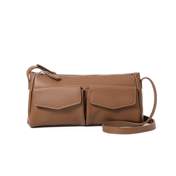 Genuine Leather Cowhide Hobo Bag, Women's Retro Pocket Underarm Crossbody Purse