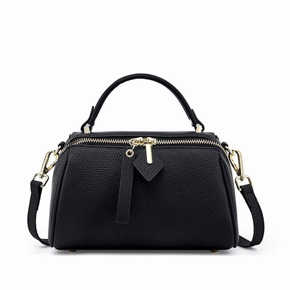 Genuine Cowhide Women Bag, Pebbled Leather Top Handle Crossbody Bag, Shoulder Purse