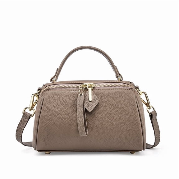 Genuine Cowhide Women Bag, Pebbled Leather Top Handle Crossbody Bag, Shoulder Purse