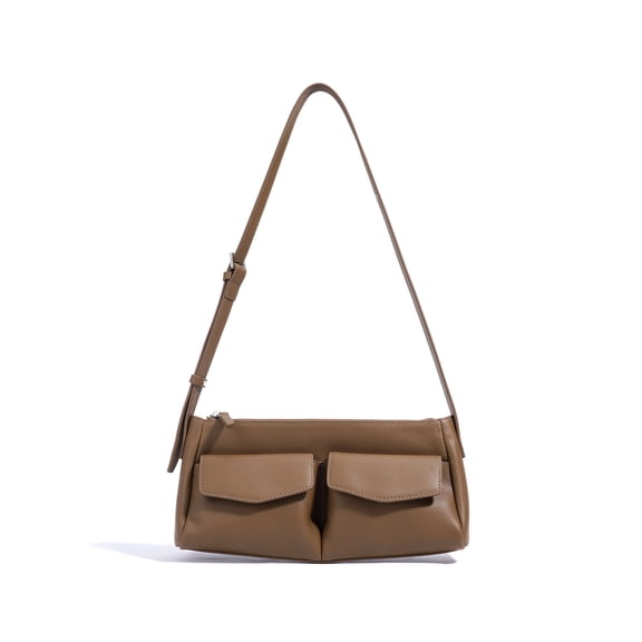Genuine Cowhide Women Crossbody Bag, Brown Leather Rectangular Shoulder Purse