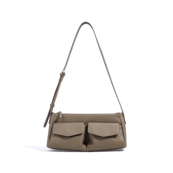Genuine Cowhide Women Crossbody Bag, Brown Leather Rectangular Shoulder Purse