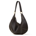 thumbnail image 1 of Genuine Cowhide Women Hobo Bag, Black Leather Shoulder Bag, Adjustable Strap Crossbody Purse, 1 of 7