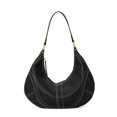 thumbnail image 1 of Genuine Cowhide Women Hobo Bag, Black Leather Shoulder Bag, Adjustable Strap Crossbody Purse, 1 of 8