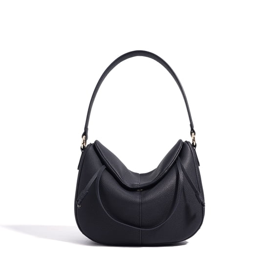 Genuine Cowhide Women Hobo Bag, Elephant Grey Leather Crossbody Shoulder Handbag