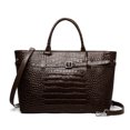 thumbnail image 1 of Genuine Cowhide Women Tote Bag, Glossy Crocodile Embossed Top-Handle Crossbody Purse for Work, 1 of 4