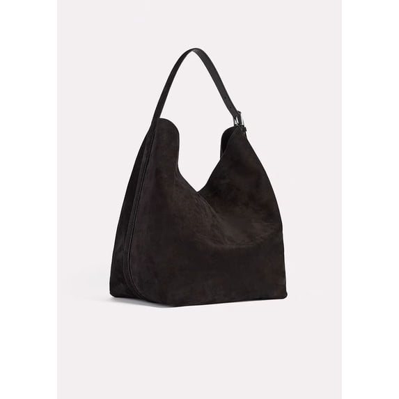 Genuine Cowhide Women Tote Bag, Soft Suede Shoulder Bag, Large Capacity Handbag for Work Travel