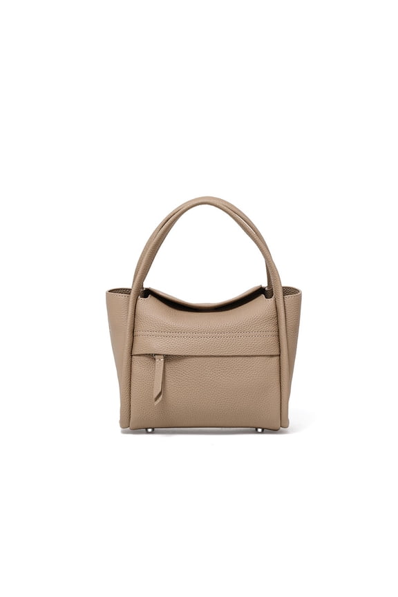 Genuine Cowhide Women's Litchi Grain Mini Commute Tote Shoulder Handbag